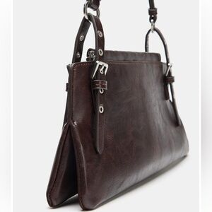 Zara Elongated Buckle Bag with Charm NWT